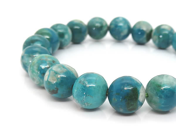 【一点物/レア】クリソコラシリカAAAAA ペルー産 ブレスレット 9mm 天然石 パワーストーン マラカイトとアズライトの混合石 クリソコラ 珪孔雀石 最上級