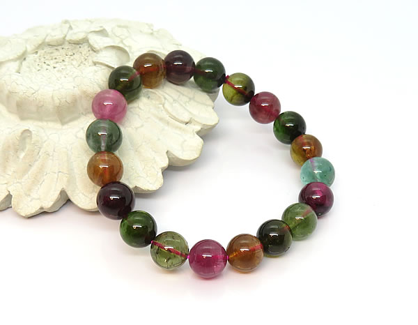 【一点物/最上級品質】トルマリン SA ブレスレット ブラジル産 10mm 天然石 パワーストーン トルマリン ミックスカラートルマリン 電気石 10月の誕生石 健康 癒やし 恋愛
