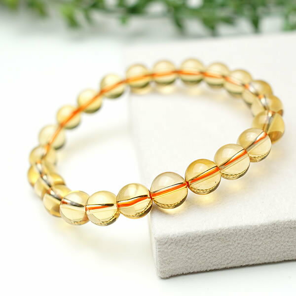 Rakuten - 【一点物】シトリン ブレスレット 8mm 天然石 金運 開運 富 繁栄 バイカラー 最上級 天然シトリン 透明感 お守り つけっぱなし レディース メンズ