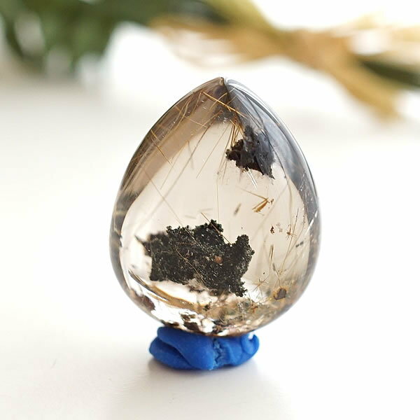 【一点物】最上級ルチルクォーツ ルース タンブル カボション インテリア 置き石 飾り石 天然石 パワーストーン 針入り水晶 金針水晶 太陽ルチル タイチンルチル