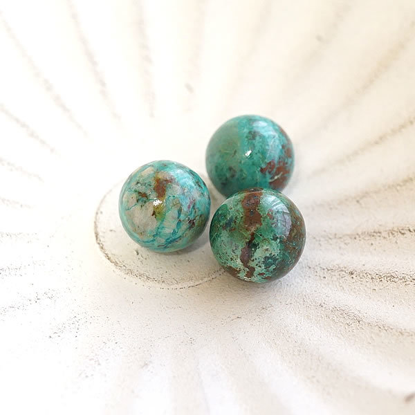 クリソコラ 丸玉 スフィア 12mm 穴なし 置き石 飾り石 インテリア 天然石 パワーストーン マラカイトとアズライトの混合石 珪孔雀石