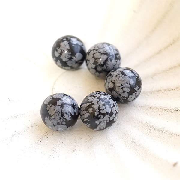 スノーフレークオブシディアン オブシディアン 黒燿石 丸玉 スフィア 12mm 穴なし 置き石 飾り石 インテリア 天然石 パワーストーン