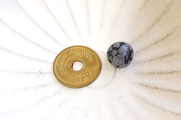 スノーフレークオブシディアン オブシディアン 黒燿石 丸玉 スフィア 12mm 穴なし 置き石 飾り石 インテリア 天然石 パワーストーン