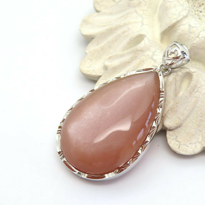 【一点物】オレンジムーンストーンAAAAA タンザニア産 フェルドスパー ペンダント ネックレス S ...