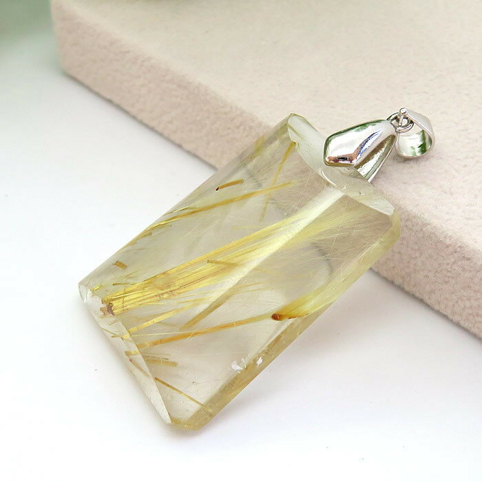 【一点物】ルチルクォーツAAAA ペンダント ネックレス SV925 天然石 パワーストーン 針入り水晶 金針水晶 タイチンルチル