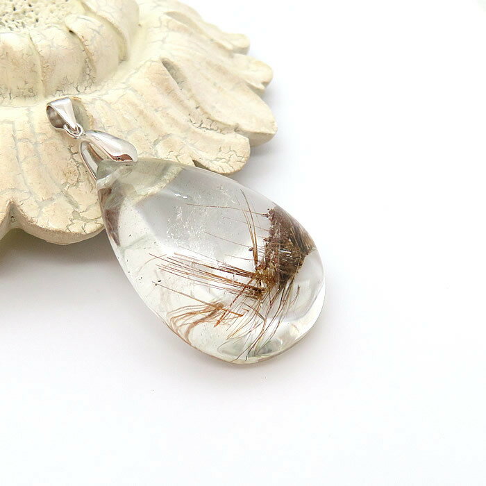 【一点物】ルチルクォーツAAAA ペンダント ネックレス SV925 天然石 パワーストーン 針入り水晶 金針水晶