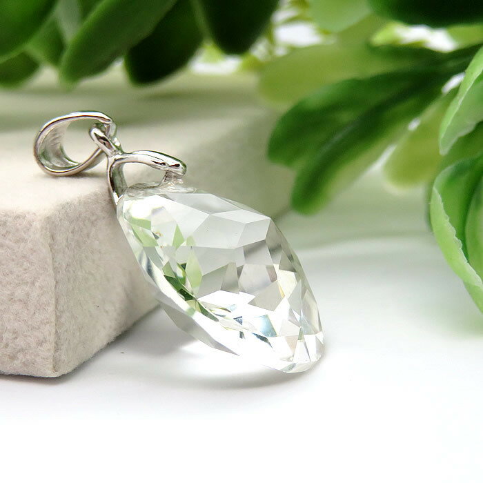 水晶AAAA ペンダント ネックレス 天然石 パワーストーン クリスタルクォーツ 宝石質 スターカット 4月の誕生石