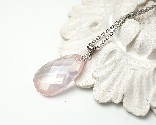 ローズクォーツAAAA マダガスカル産 ペンダント ネックレス 天然石 パワーストーン SV925 紅水晶 高品質 カット