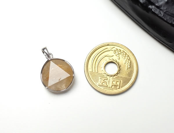 ルチルクォーツ 六芒星 15mm ペンダント ネックレス SV925天然石 パワーストーン ヘキサグラム ヘキサゴン 針入り水晶 金針水晶 ゴールドルチル