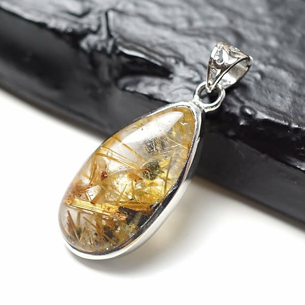 【一点物】ルチルクォーツAAA ペンダント ネックレス SV925 天然石 パワーストーン 針入り水 ...