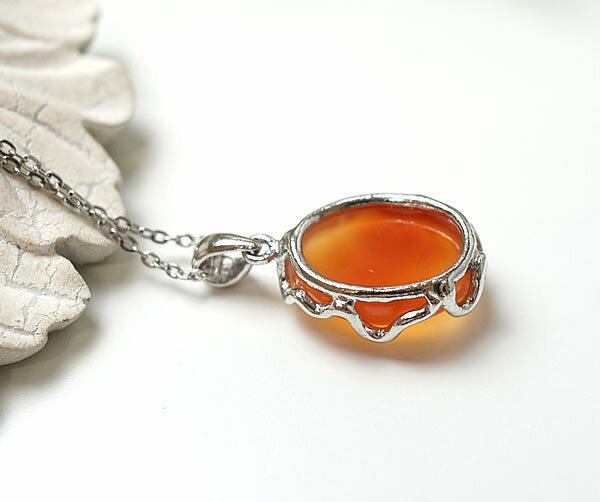 カーネリアンAAAAA ウェーブ ペンダント ネックレス SV925 天然石 パワーストーン 赤瑪瑙 赤めのう アゲート 7月の誕生石