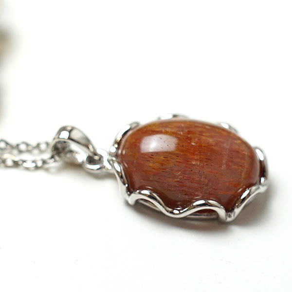 サンストーンAAAAA ウェーブ タンザニア産 ペンダント ネックレス SV925 天然石 パワーストーン ゴールデンサンストーン