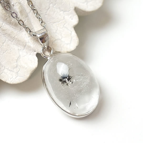 【一点物】トルマリン入り水晶 星入水晶 トルマリンインクォーツ ペンダント ネックレス 天然石 パワー..