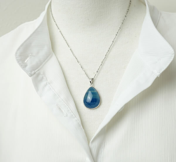 【一点物】ブルーカルサイト アルゼンチン産 ペンダント ネックレス SV925 天然石 パワーストーン カルサイト 青色方解石