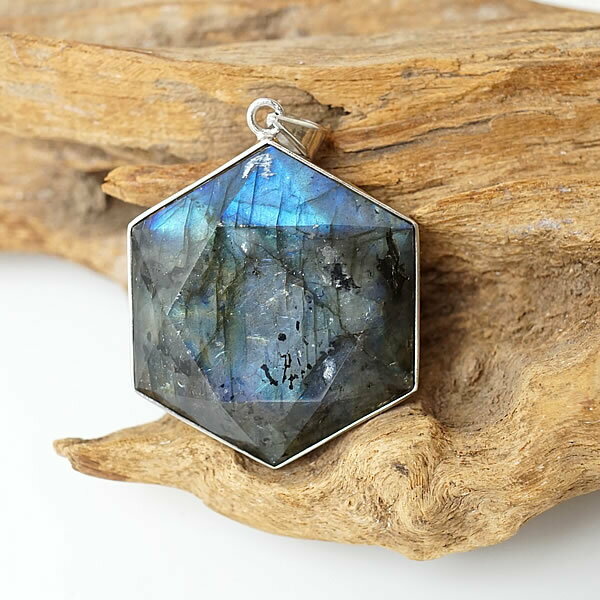 【一点物】ラブラドライトAAAAA 六芒星 ヘキサグラム マダガスカル産 ペンダント ネックレス SV925 天然石 パワーストーン ブラックラブラドライト 曹灰長石
