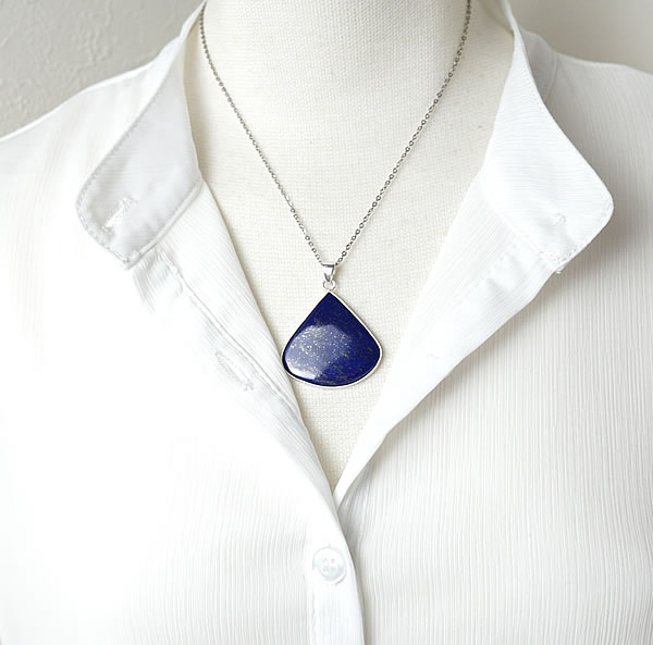【一点物】ラピスラズリAAAAA アフガニスタン産 ペンダント ネックレス SV925 天然石 パワーストーン 瑠璃石 9月の誕生石