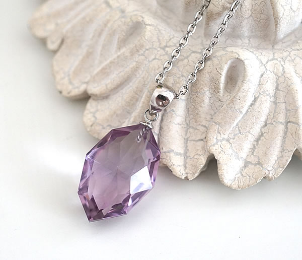アメジストAAAAA カット 紫水晶 ブラジル産 ペンダント ネックレス SV925 天然石 パワーストーン 2月の誕生石