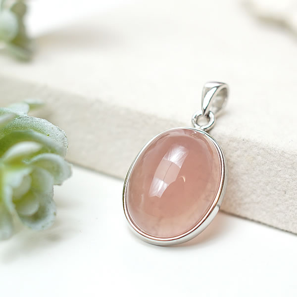 【一点物】ローズクォーツAAAAA ディープローズクォーツ マダガスカル産 ペンダント ネックレス 天然石 パワーストーン SV925
