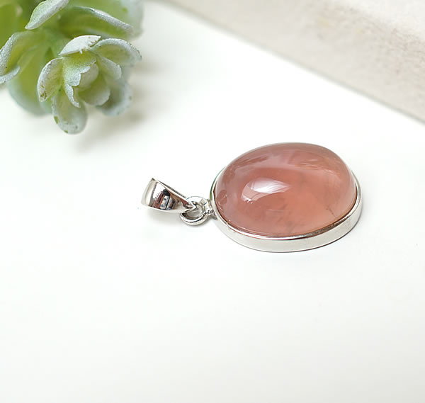 【一点物】ローズクォーツAAAAA ディープローズクォーツ マダガスカル産 ペンダント ネックレス 天然石 パワーストーン SV925