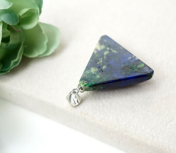 【一点物】アズロマラカイト アズマラカイト AAAAA ペンダント ネックレス 天然石 パワーストーン マラカイトとアズライトの混合石 クリソコラ 珪孔雀石
