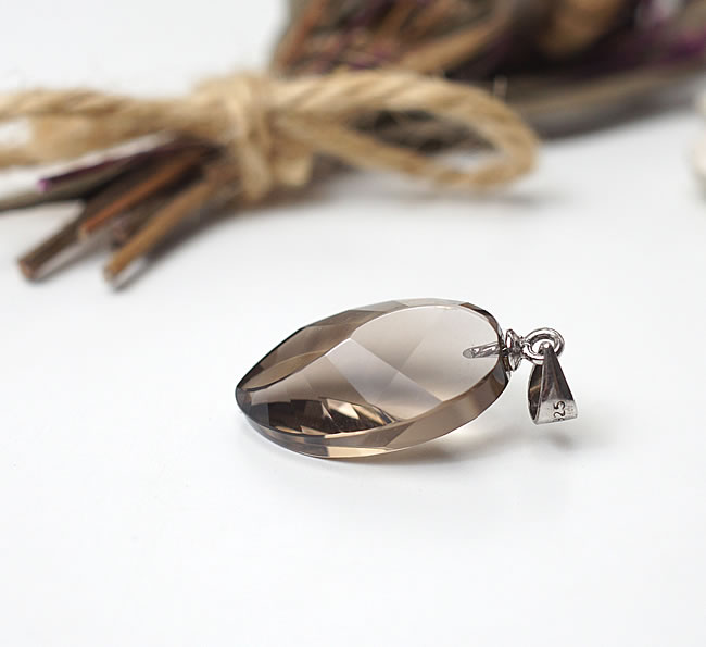 スモーキークォーツAAAAA ペンダント ネックレス SV925 天然石 パワーストーン デザインカット 煙水晶