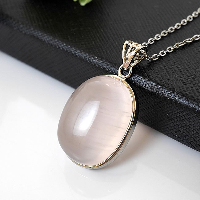 【一点物/最高品質】ローズクォーツ AAAAA モザンビーク産 ペンダント ネックレス 天然石 パワーストーン SV925 スターローズ