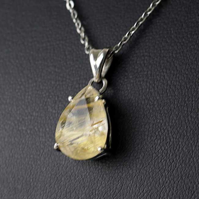 乐天商城 - 【一点物】ルチルクォーツ ペンダント ネックレス ブラジル産 天然石 パワーストーン AAAAA ゴールドルチル 金針水晶 針入り水晶 金運 開運 お守り レディース メンズ ギフト