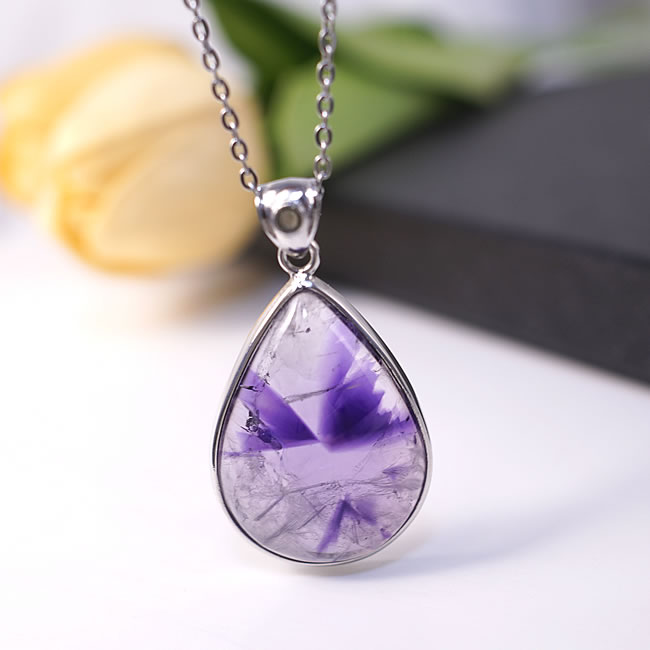 乐天商城 - 【一点物】アメジスト ファントム ペンダント ネックレス 天然石 パワーストーン 山入りアメジスト スーパーセブン エレスチャルクォーツ 骸骨水晶 開運 お守り 癒し 直感力 ヒーリング レディース メンズ ギフト