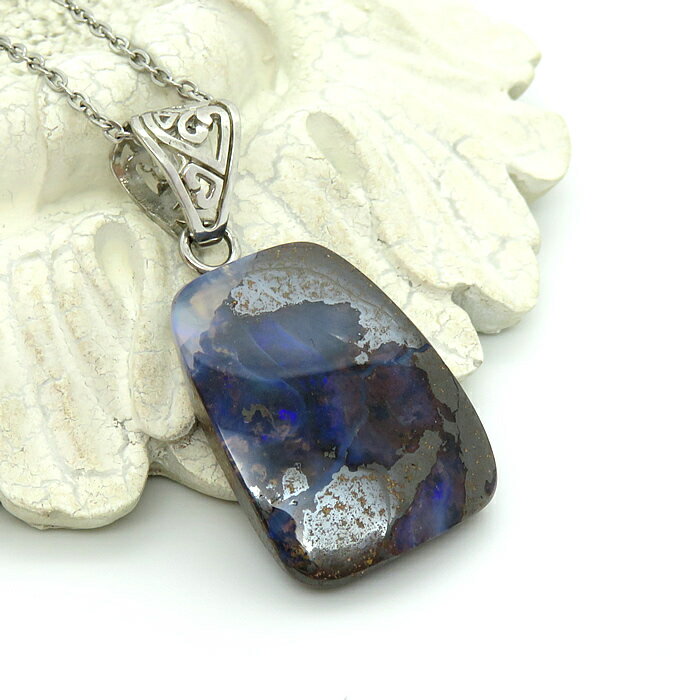 【一点物・レア】 オパール ボルダーオパール オーストラリア産 ペンダント ネックレス 天然石 パワー..