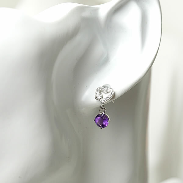 アメジスト (紫水晶) AAAAA ピアス ポストピアス SV925 天然石 パワーストーン ポストピアス アクセサリー 高品質 紫水晶 2月の誕生石