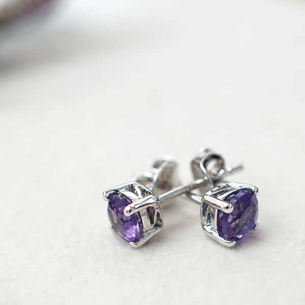 【宝石質】アメジスト ピアス SV925 天然石 パワーストーン アクセサリー 紫水晶 2月の誕生石