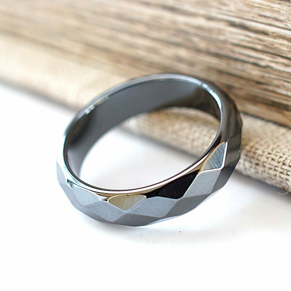 ヘマタイト カットリング 指輪 くり抜きリング 天然石 パワーストーン アクセサリー ジュエリー レディース メンズ 天然石リング パワーストーンリング オスス...