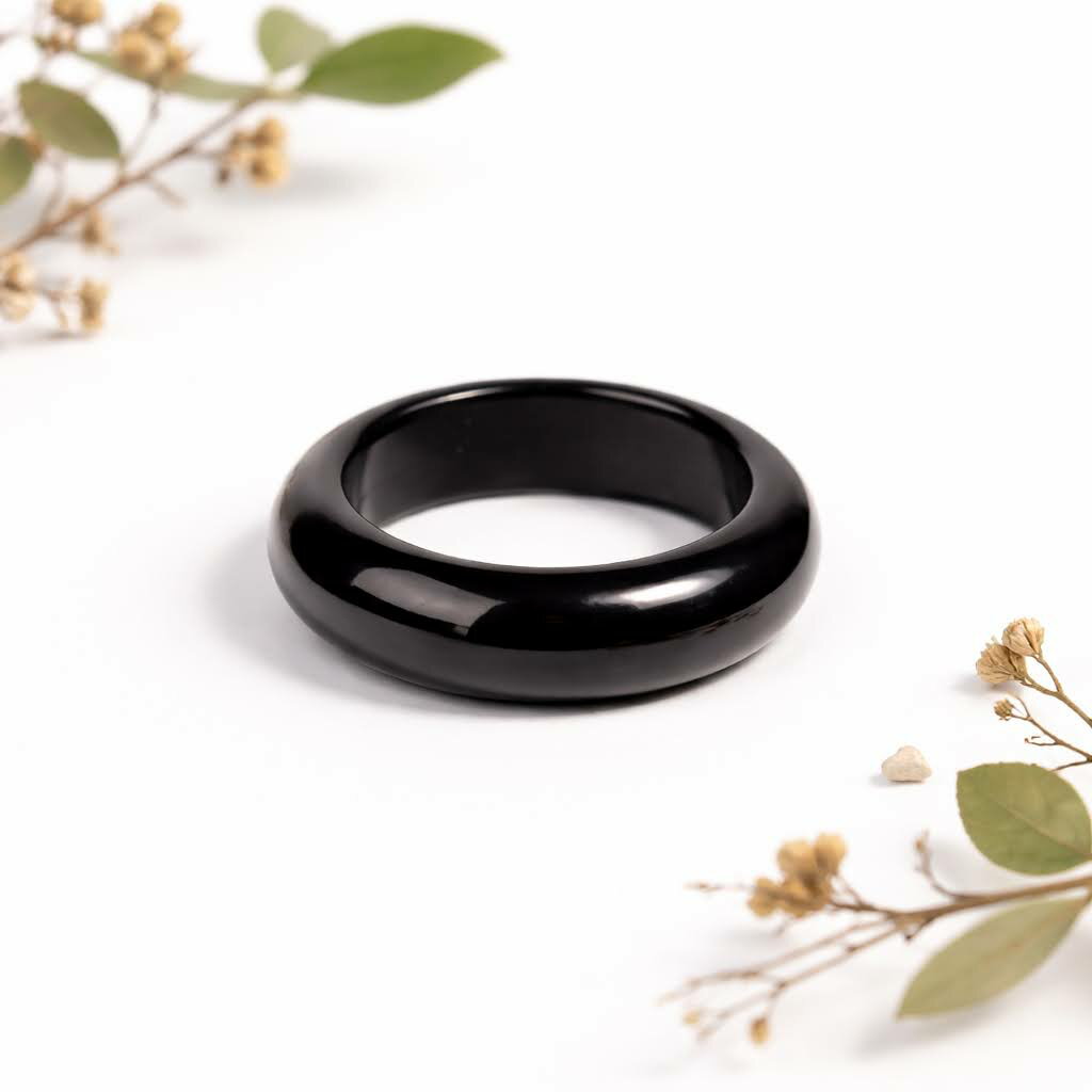 オニキス くり抜き リング 指輪 天然石 パワーストーン 魔除け 厄除け 邪気除け お守り