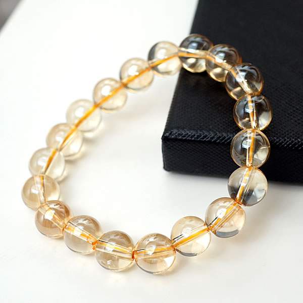 ゴールデンオーラ 10mm オレンジオーラ オーラクリスタル オーラクォーツ 蒸着水晶 ブレスレット 天然石 パワーストーン 幸運 開運