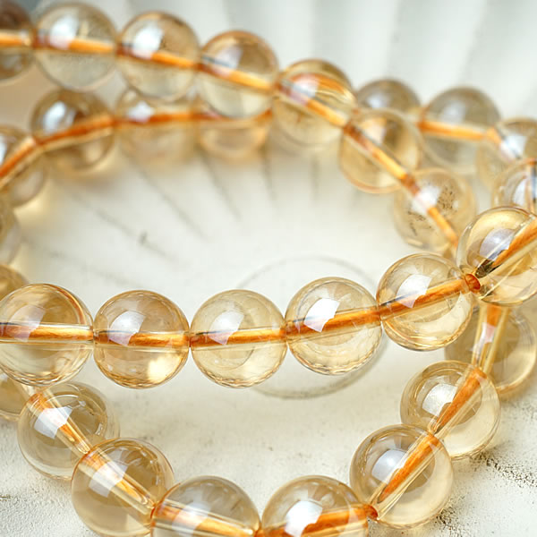 ゴールデンオーラ 10mm オレンジオーラ オーラクリスタル オーラクォーツ 蒸着水晶 ブレスレット 天然石 パワーストーン 幸運 開運