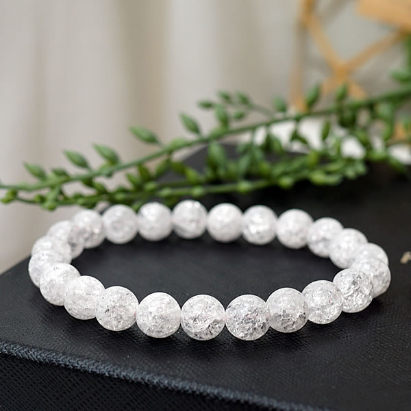 乐天商城 - クラック水晶 ブラジル産 8mm ブレスレット 天然石 パワーストーン 爆裂水晶 幸運を運び願いを叶える