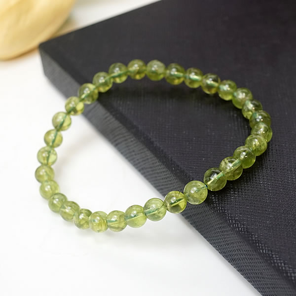 ペリドット 6mm ブレスレット 天然石 パワーストーン かんらん石 8月の誕生石 良縁