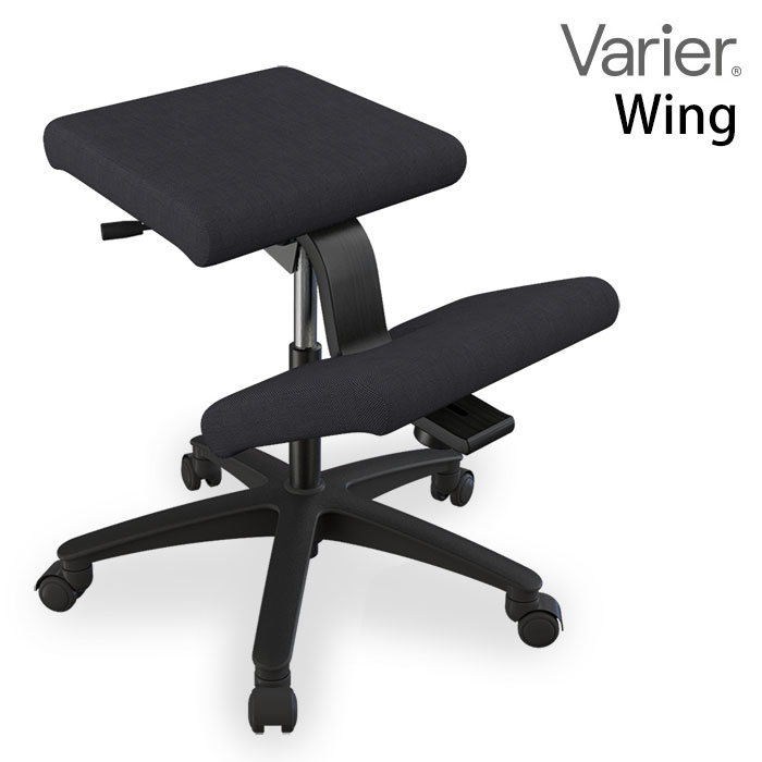 【ポイント10倍】 バランスチェア ウィング バリエール Varier Wing ファブリック：ブラック（RE0194） 正規品 北欧 デスクチェア キャスター付 オフィスチェア ヴァリエール バランスチェアー ウイング デザイナーズ 姿勢 健康 椅子