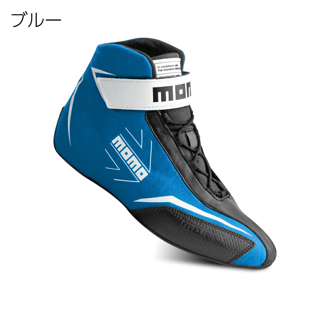 MOMOレーシングシューズ　CORSA LITE 仕様　　FIA8856－2018 重量　　280g（42サイズ片足） 素材　　ファブリック・カンガルーレザー カラー　ブルー サイズ　39～44（ユーロサイズ） ご注文前に必ずサイズと在庫のご確認をお願い致します。