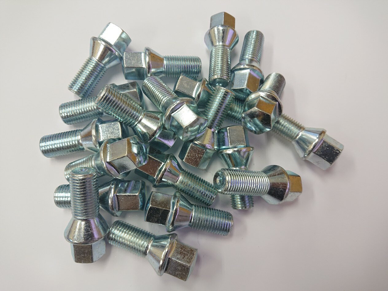 Rakuten - ホイールボルト　テーパー　亜鉛メッキ14x1．5　首下25mm　20本