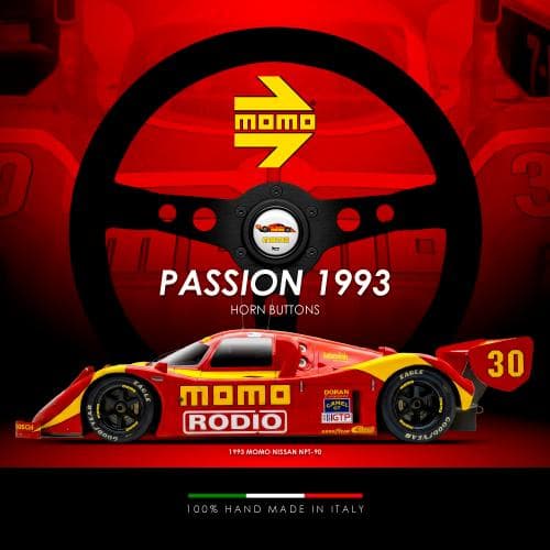 MOMOホーンボタン　パッション1993　ホワイト　HB27MOMO　NISSAN　NPT－90からデザインされた商品