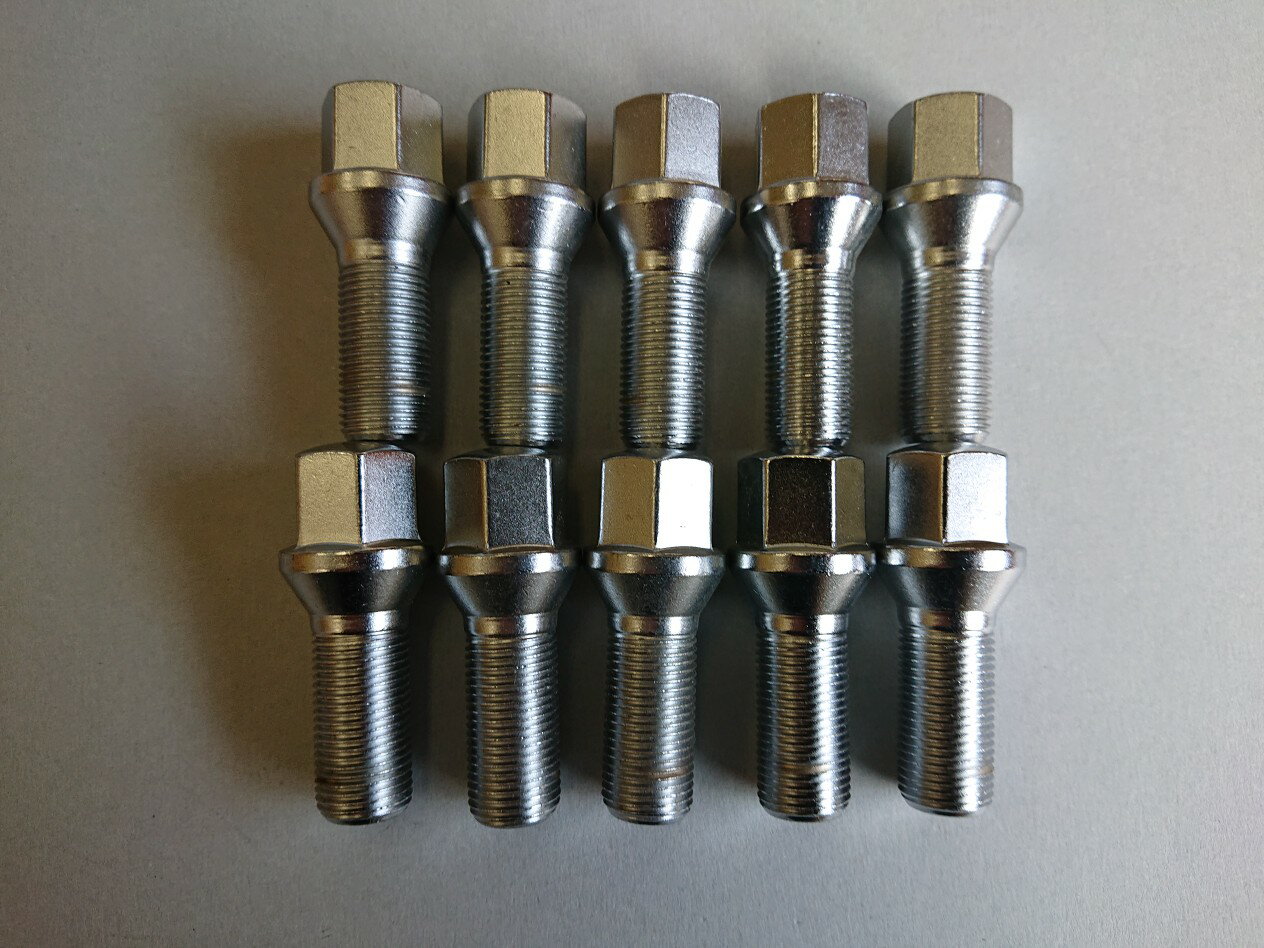 Rakuten - メッキホイールボルト　テーパー14x1．25　30mm　10本