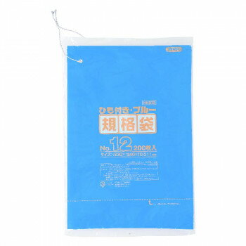 ジャパックス HD規格袋 厚み0.010〜0.012mm No.12 ひも付き 青 200枚×10冊×3箱 HKB12