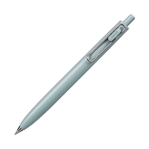 （まとめ）三菱鉛筆 ゲルインクボールペンユニボール ワンF 0.5mm 黒 （軸色：Fグリーン（葉雫）） UMNSF05F.6 1本【×10セット】
