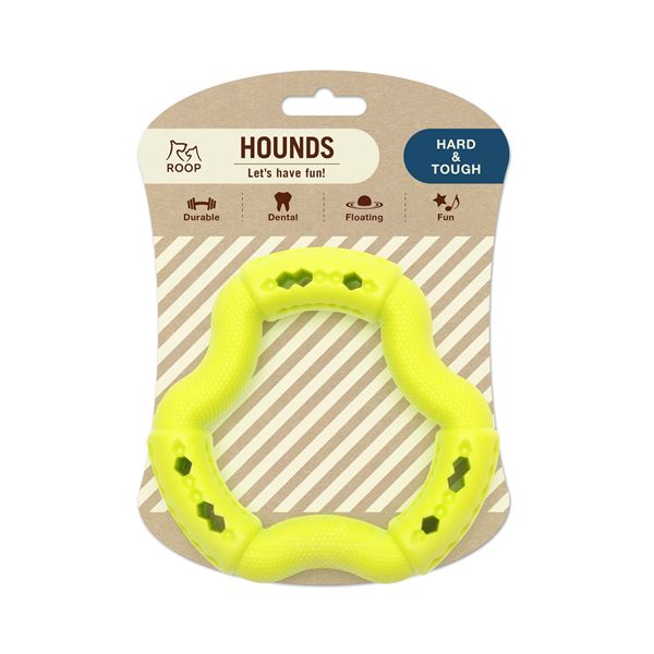 （まとめ）ハウンズ フープ イエロー【×3セット】 (犬用玩具) 送料無料
