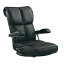 座椅子 幅62cm ブラック 合皮 肘付き 13段リクライニング 座面360度回転 日本製 スーパーソフトレザー座椅子 響 完成品 リビング 送料
