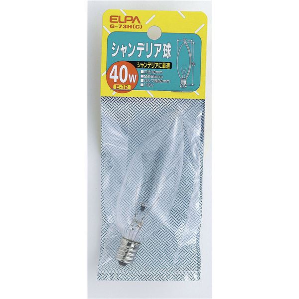 （まとめ） ELPA シャンデリア球 電球 40W E12 クリア G-73H（C） 【×20セット】 送料無料