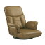 座椅子 幅62cm ブラウン 合皮 肘付 13段リクライニング ハイバック 360度回転 日本製 スーパーソフトレザー座椅子 楓 完成品 送料無料