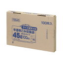 (まとめ) ジャパックス 容量表示入りポリ袋 乳白半透明 45L BOXタイプ TBN45 1箱(100枚) 【×10セット】 送料無料