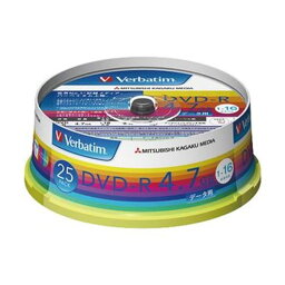 （まとめ）バーベイタム データ用DVD-R4.7GB 1-16倍速 ホワイトワイドプリンタブル スピンドルケース DHR47JP25V1 1パック（25枚）【